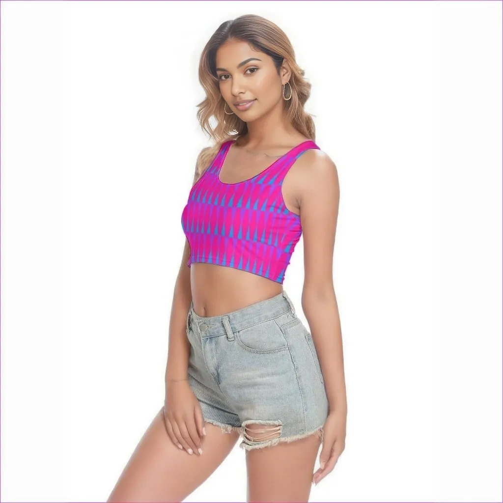 Candy Checkered Womens Sports Crop Top