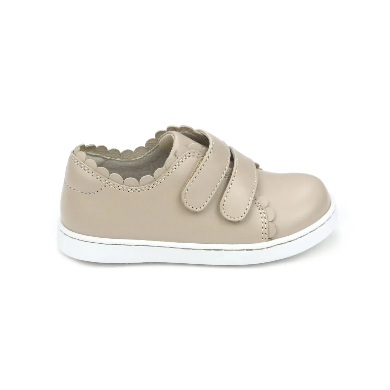 Caroline Scalloped Sneaker - Almond