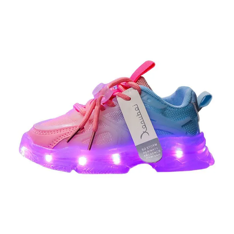 Children's Sports Large Children Mesh Surface Breathable Father Hair Bright Light Shoes