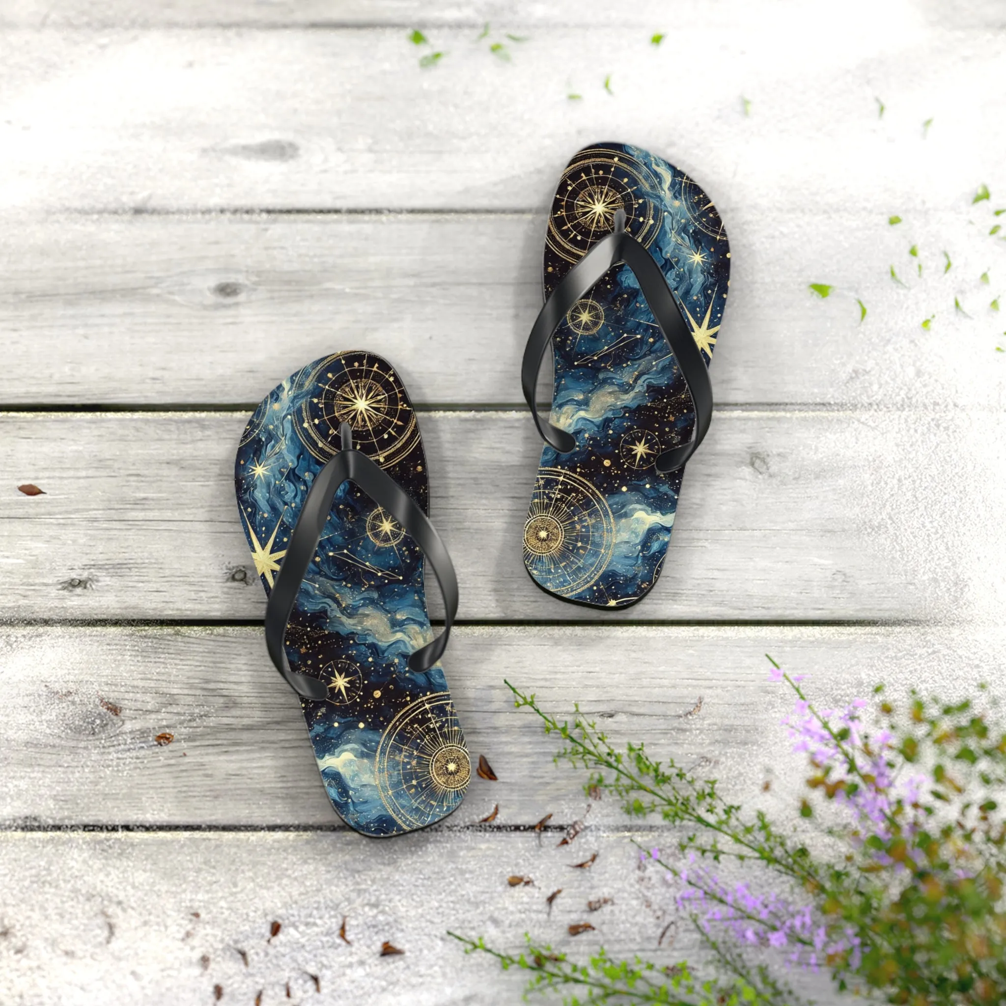 Constellation Dreams: Celestial Comfort Flip-Flops