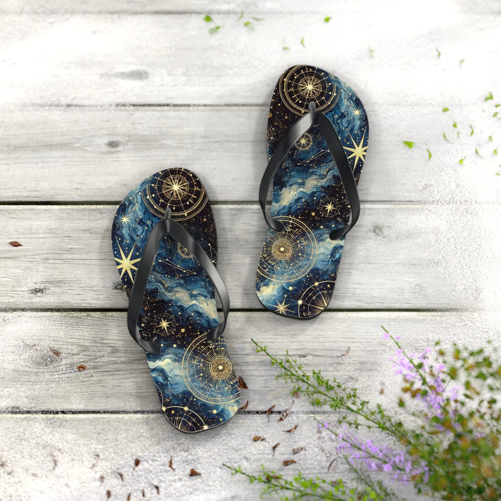 Constellation Dreams: Celestial Comfort Flip-Flops