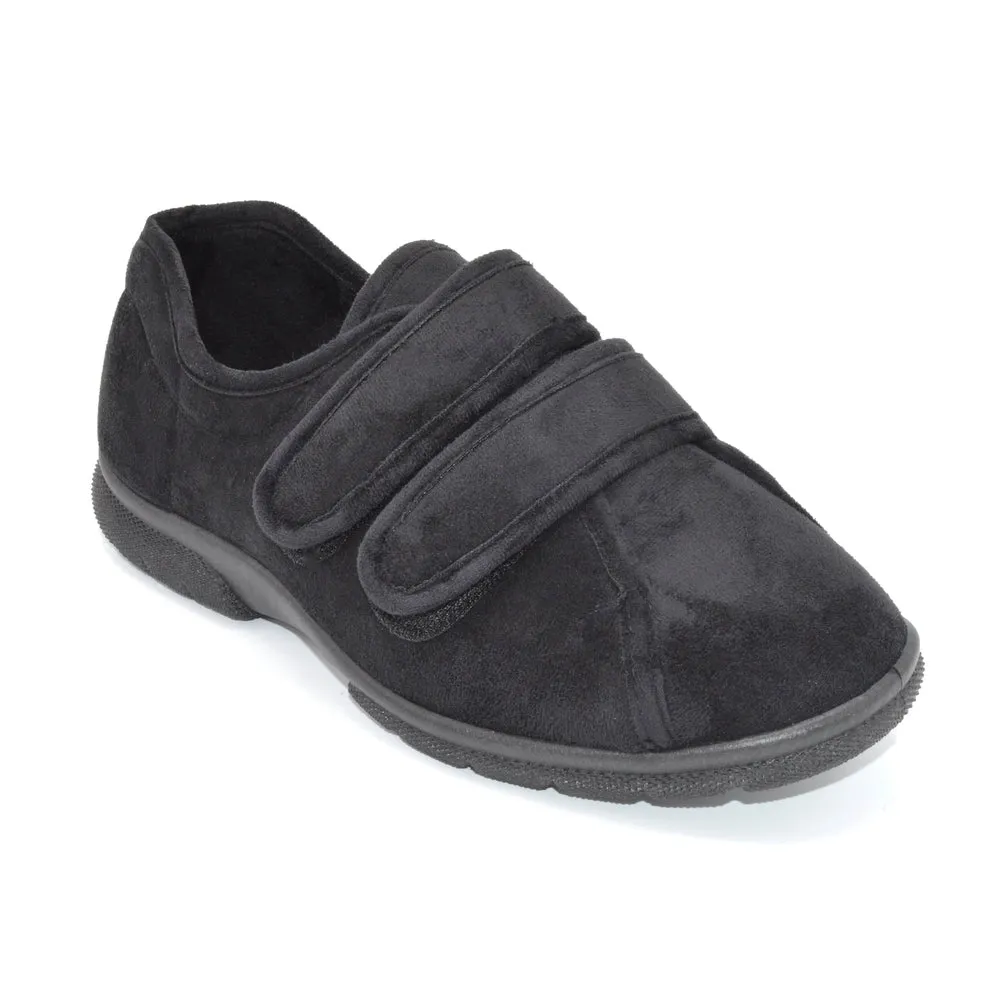 DB Joseph - Men's Extra Wide House Shoe - 2V and 6V Width Fittings - Black