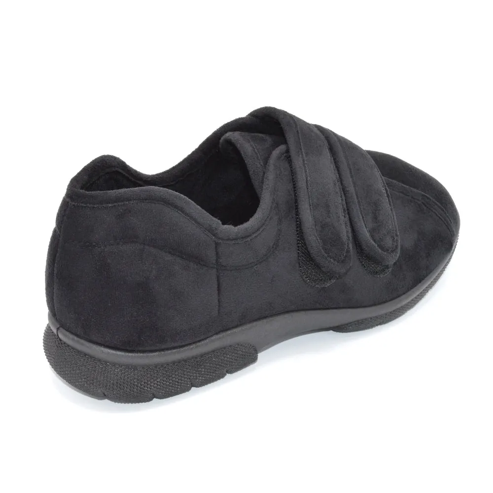 DB Joseph - Men's Extra Wide House Shoe - 2V and 6V Width Fittings - Black