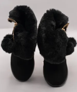 Fancy Black Boots for Baby Girls