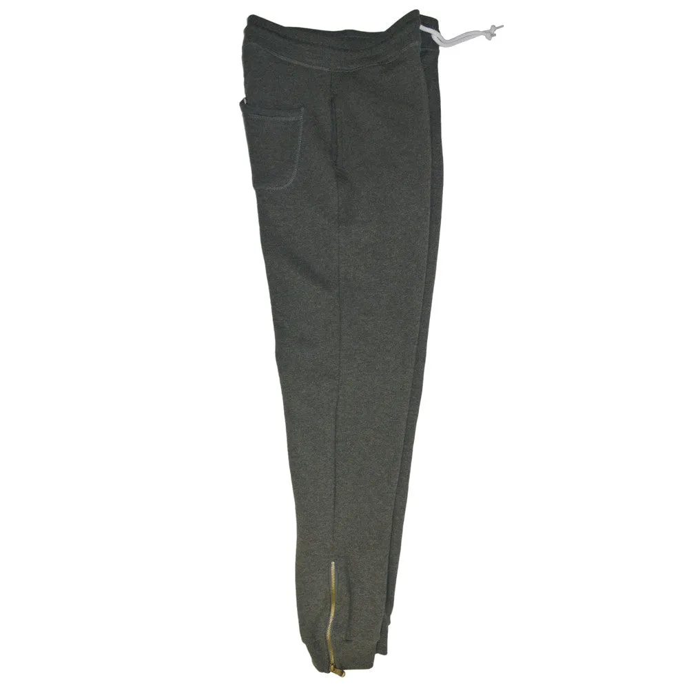 French Terry Fleece Pants With Leg Zipper 2XL-5XL