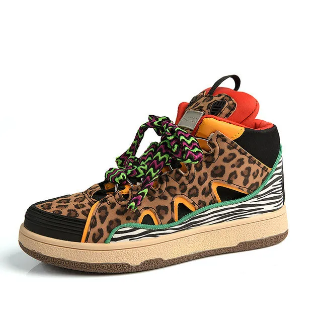 Fun High Leopard Color Shoes