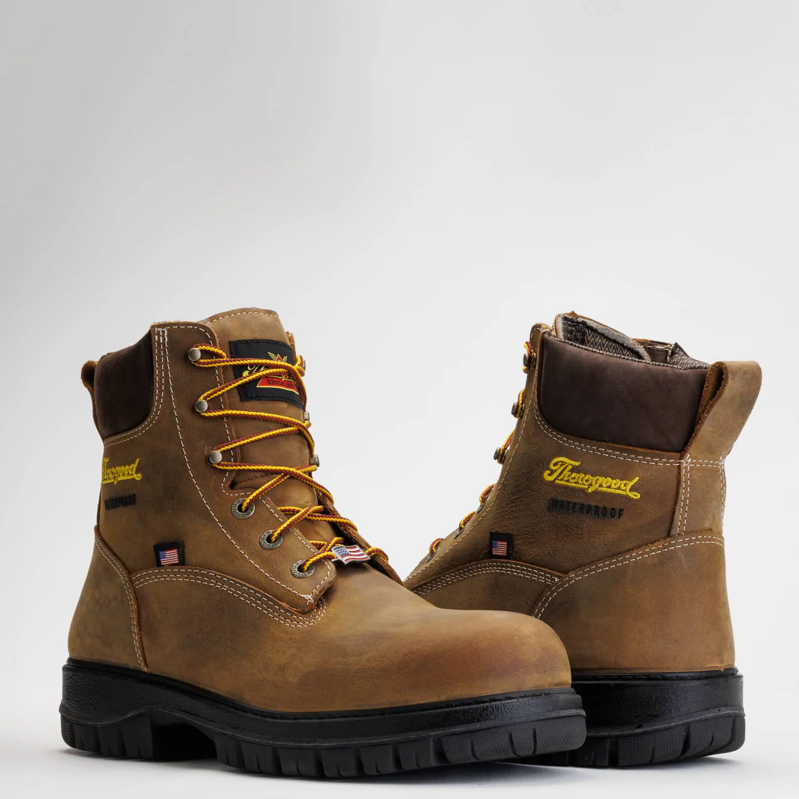 Genesis Series 6'' Waterproof Brown Rye Nano Safety Toe, Chestnut