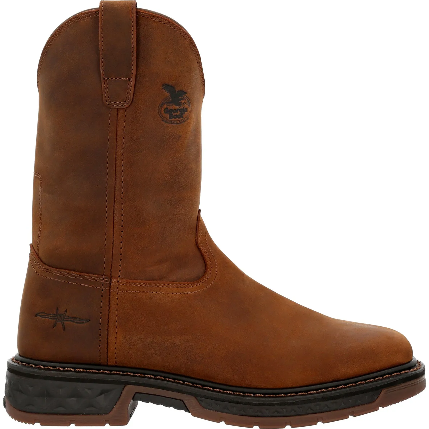 Georgia Mens Carbo-Tec LT Pull On Brown Leather Work Boots