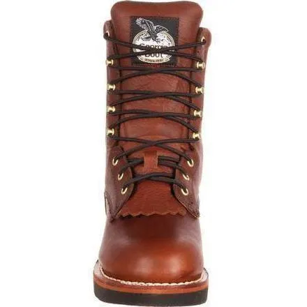 Georgia Men's Farm and Ranch 8" Lacer Work Boot - Brown - G7014