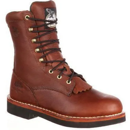 Georgia Men's Farm and Ranch 8" Lacer Work Boot - Brown - G7014