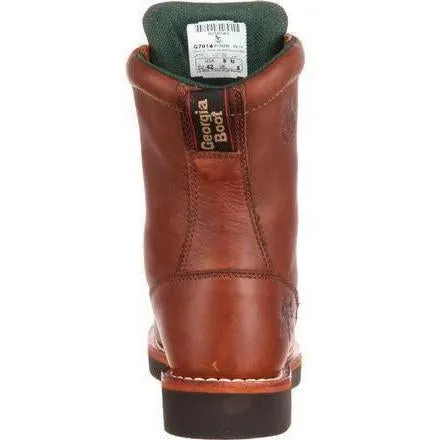 Georgia Men's Farm and Ranch 8" Lacer Work Boot - Brown - G7014