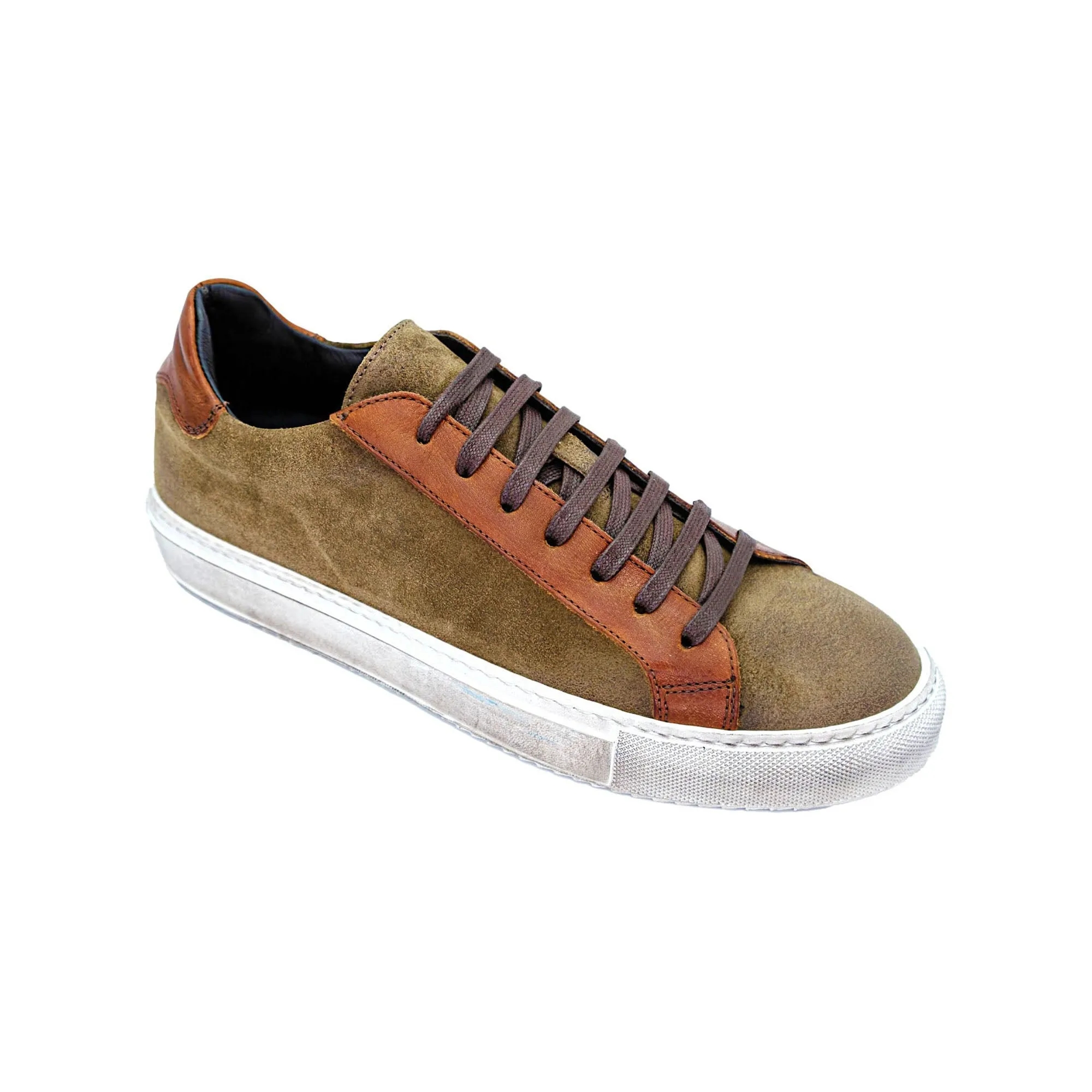 Giovacchini Rino in Antique Cognac Waxed Suede Sneakers