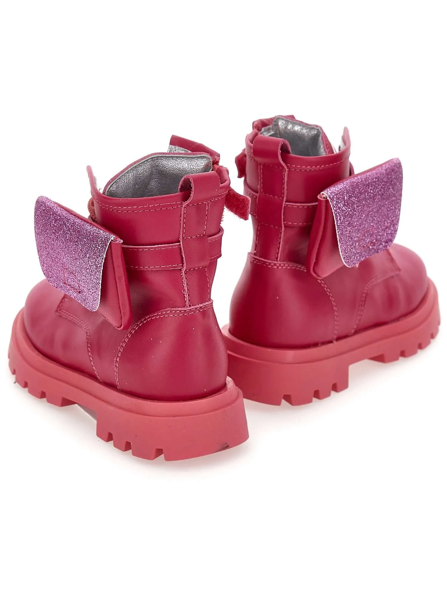 Girls Pink Pocket Leather boots