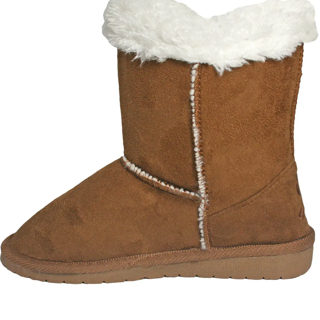 Girls' Side Tie Microfiber Boots - Chestnut