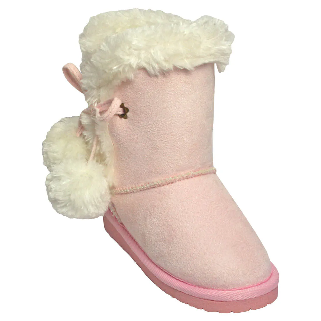 Girls' Side Tie Microfiber Boots - Pink