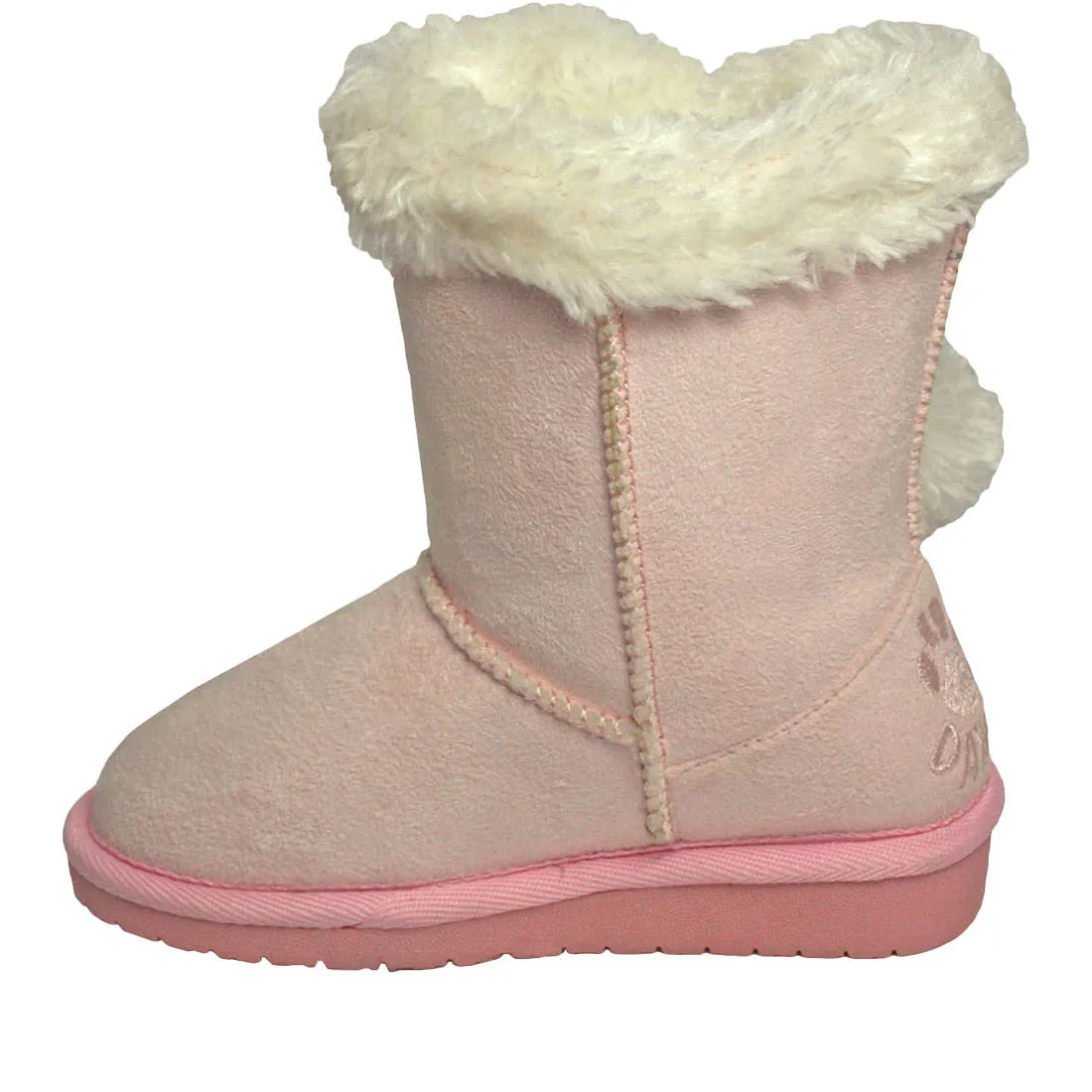 Girls' Side Tie Microfiber Boots - Pink