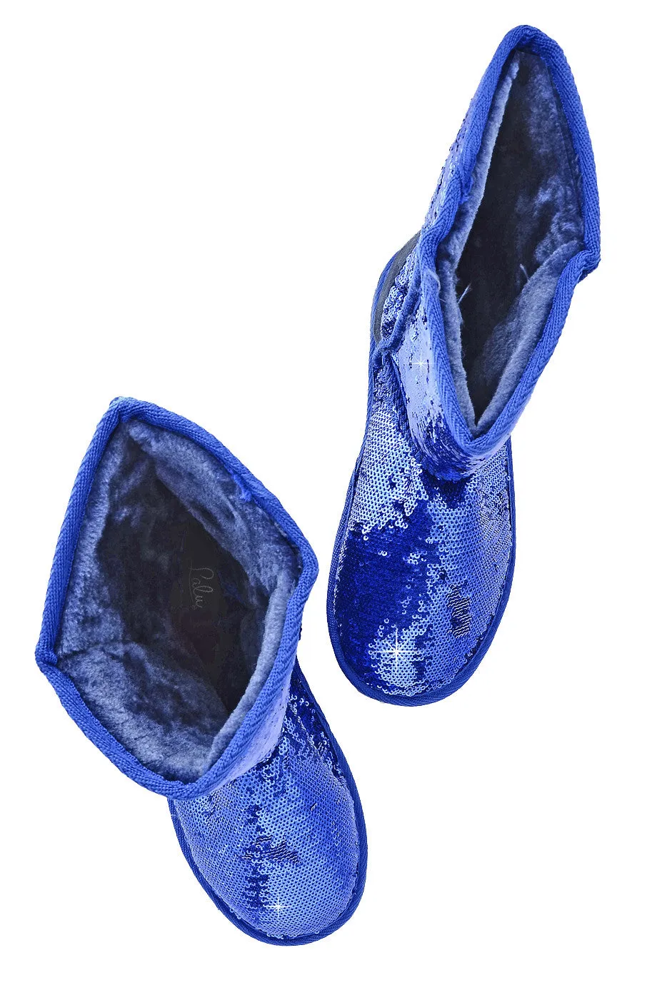 GLAMOROUS Blue Sequined Boots