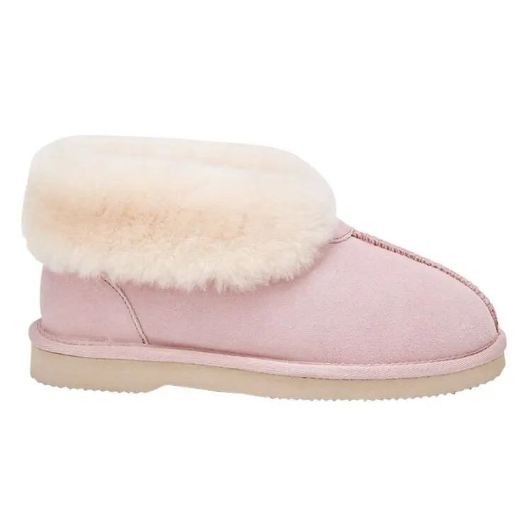 Grosby Womens Ugg Short Boots Suede Sheepskin Princess Pink Slippers