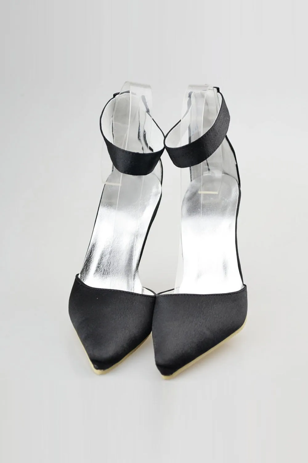 Handmade Black Ankle Strap Simple Women Shoes For Prom S36