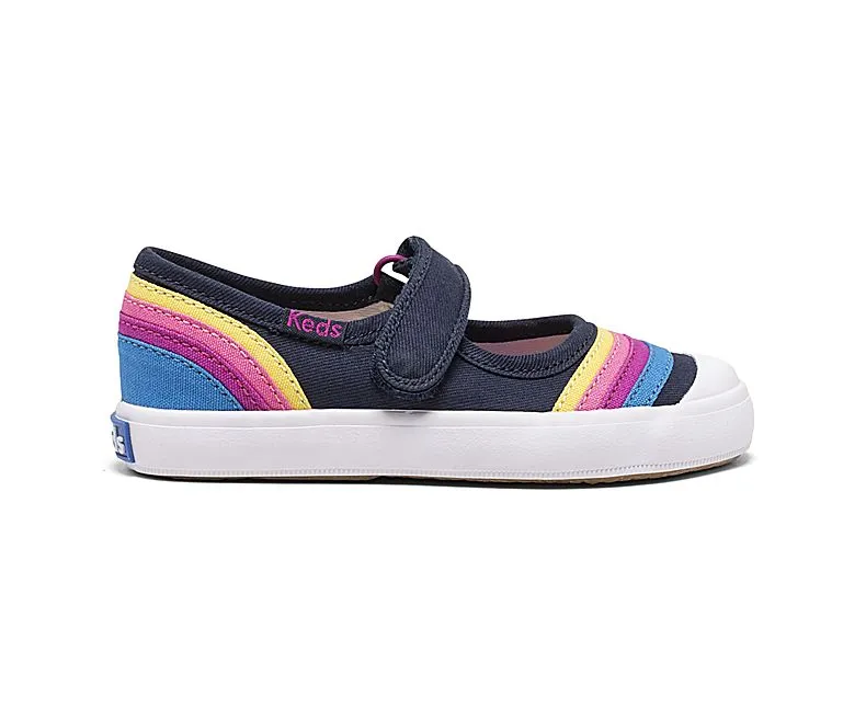 Harper Kid's MJ Canvas Sneaker - Rainbow/Denim