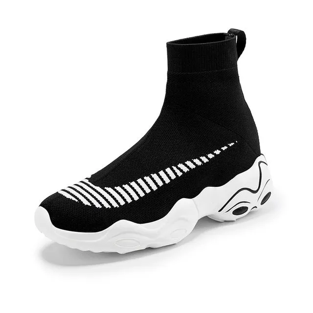 High Top Men Sneakers Women Elastic Socks Women Casual Shoes Unisex Trainers