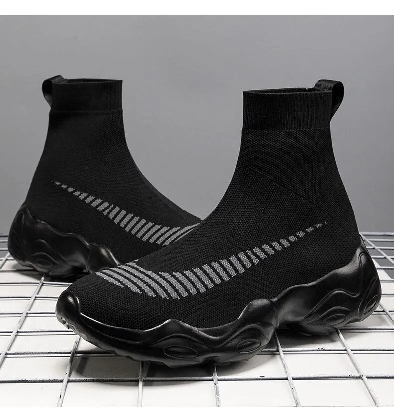 High Top Men Sneakers Women Elastic Socks Women Casual Shoes Unisex Trainers