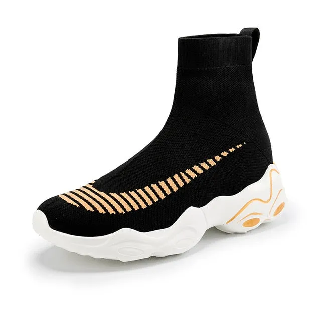 High Top Men Sneakers Women Elastic Socks Women Casual Shoes Unisex Trainers