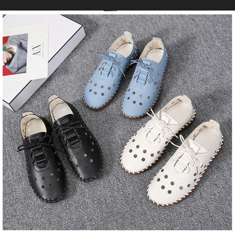 Hollow Shoes 35-43 Breathable Mesh Light Soft Leather Women Sandals