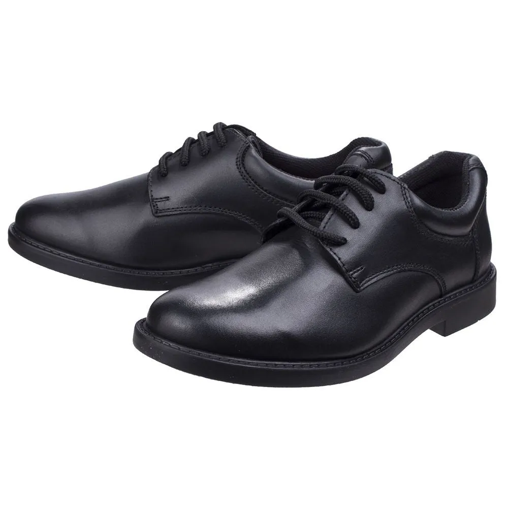 Hush Puppies Tim Boys Black School Shoe