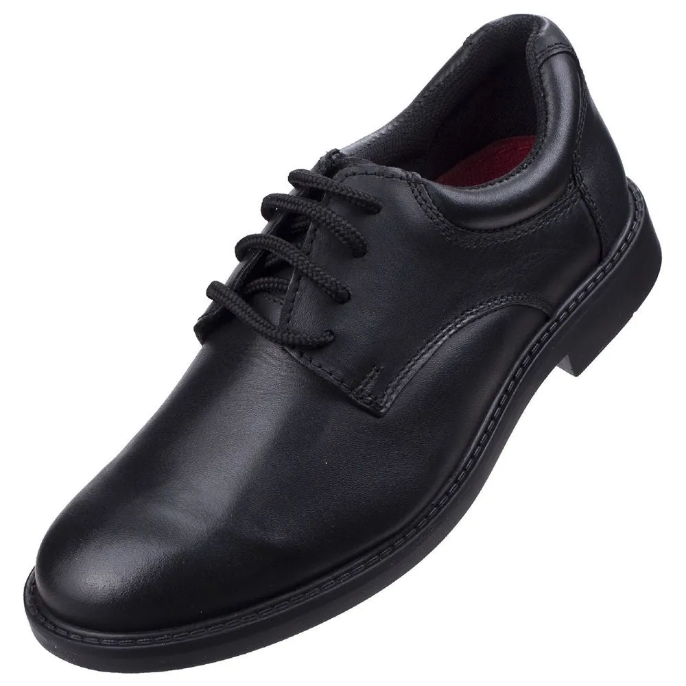 Hush Puppies Tim Boys Black School Shoe