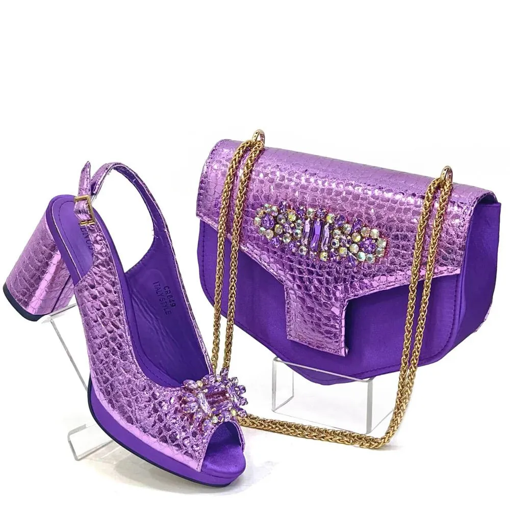 Italian Rhinestone Party Shoes & Bag – 2024 Italian Style