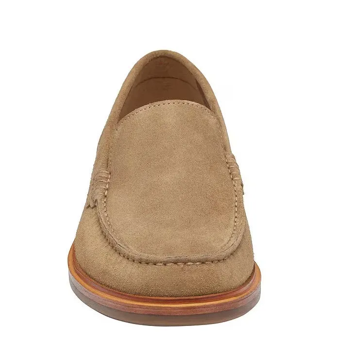 JOHNSTON & MURPHY LYLES VENETIAN SLIP ON TAUPE SUEDE - MENS