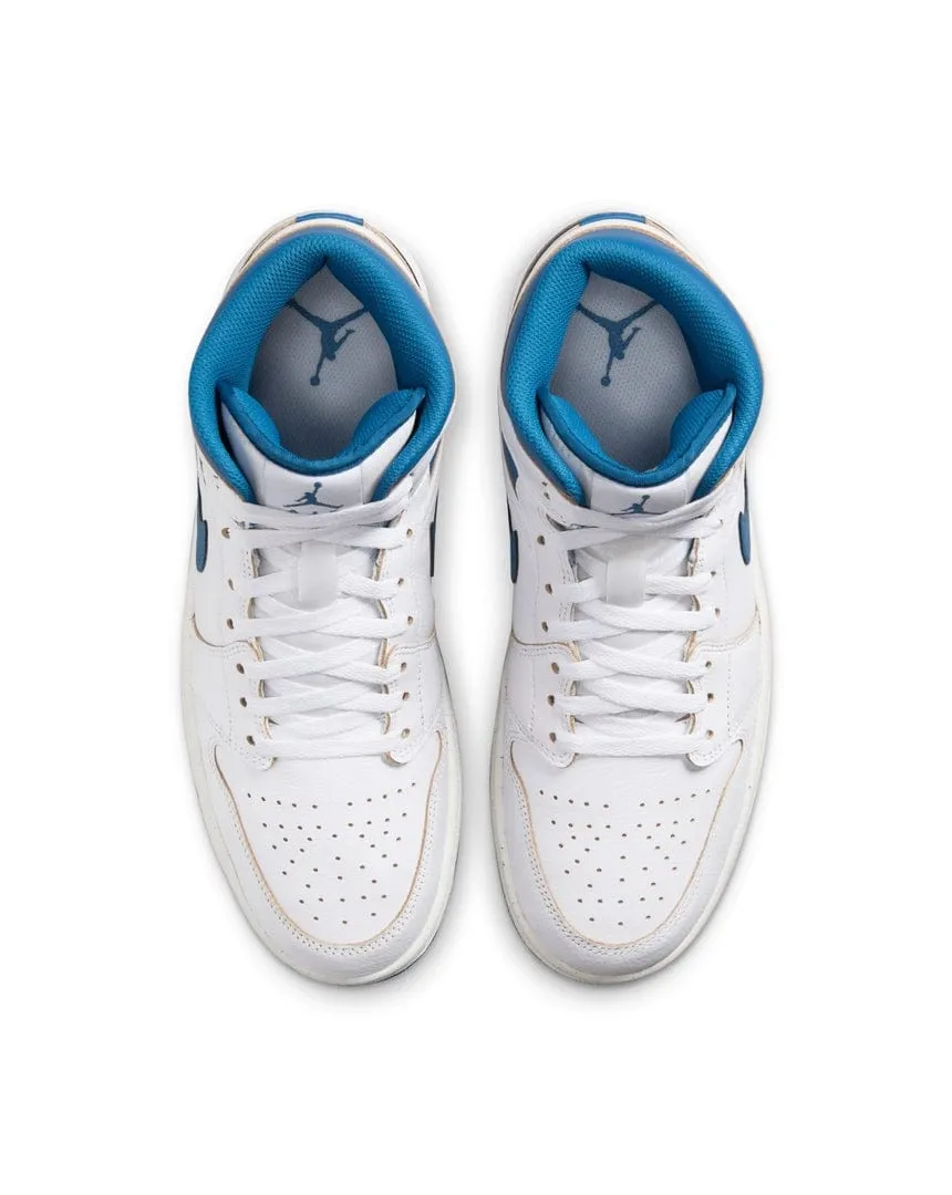 Jordan 1 Mid SE - White / Industrial Blue - Sail