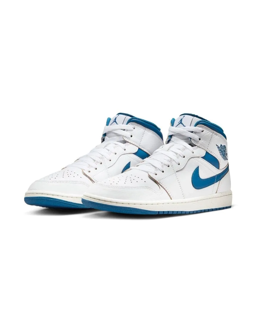 Jordan 1 Mid SE - White / Industrial Blue - Sail