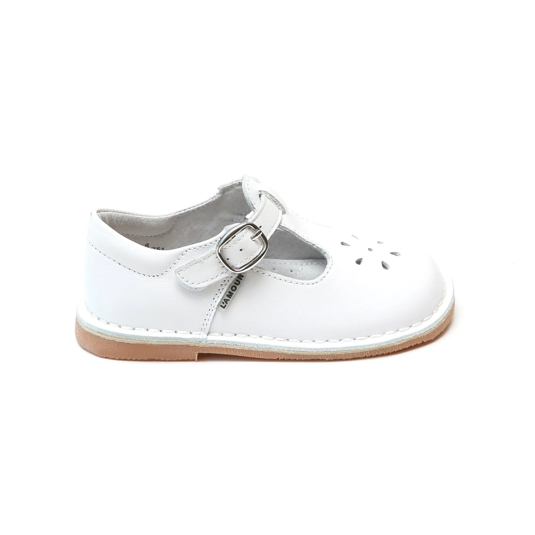 Joy Classic Leather T-Strap Mary Jane White