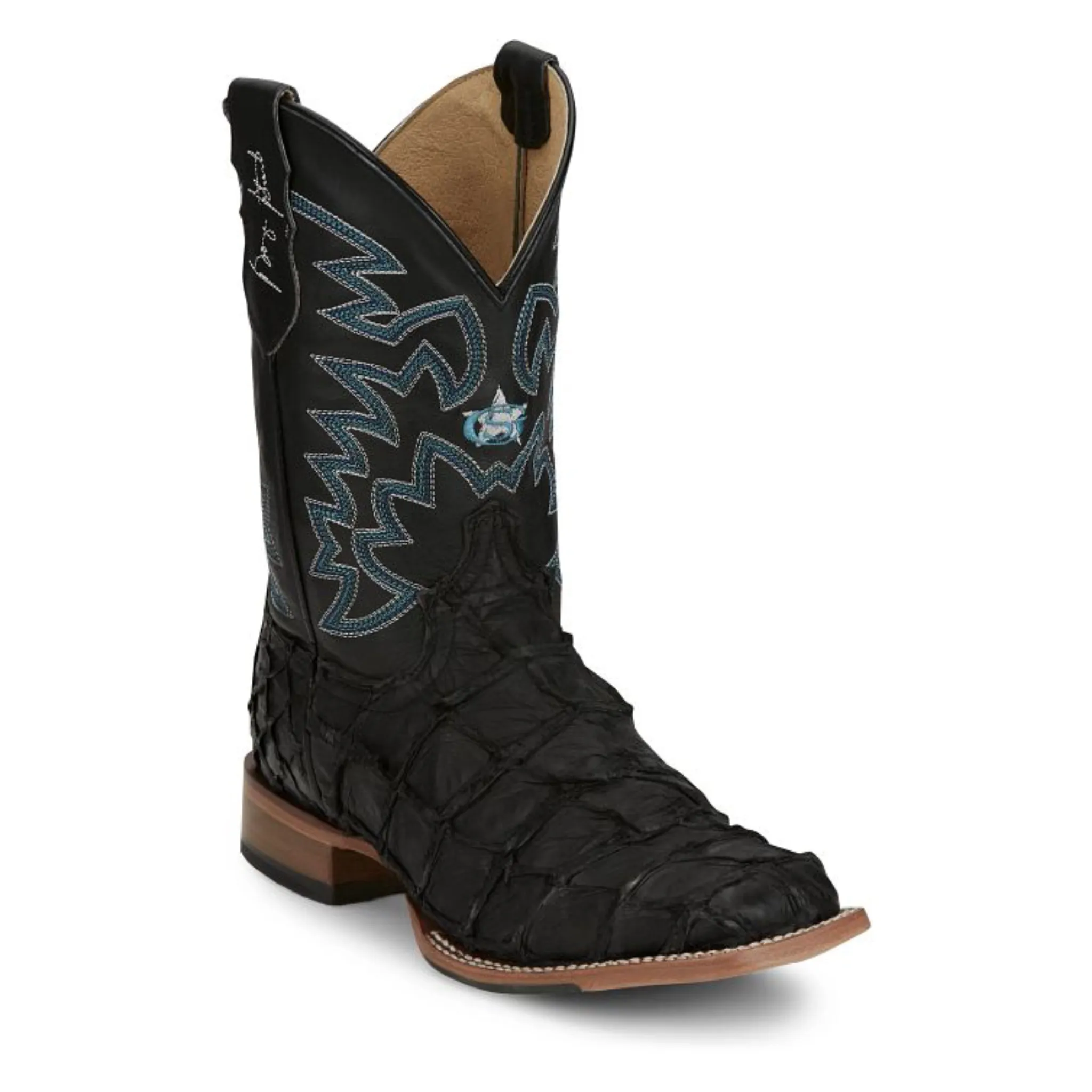 JUSTIN MEN'S BLACK OCEAN FRONT WESTERN BOOT - GR5708