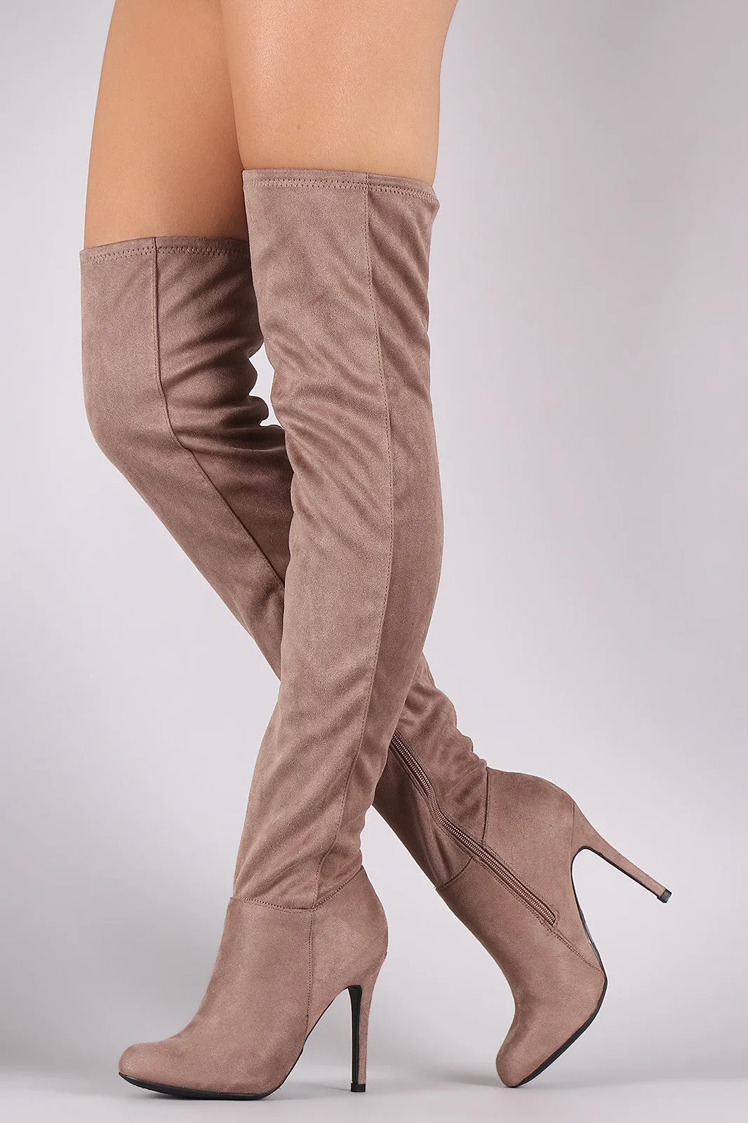 Kayley - Suede Stiletto Over-The-Knee Boots