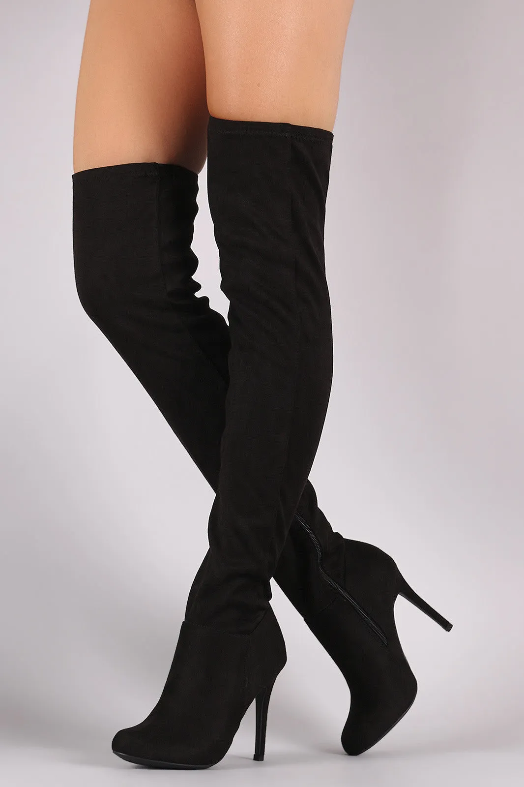 Kayley - Suede Stiletto Over-The-Knee Boots