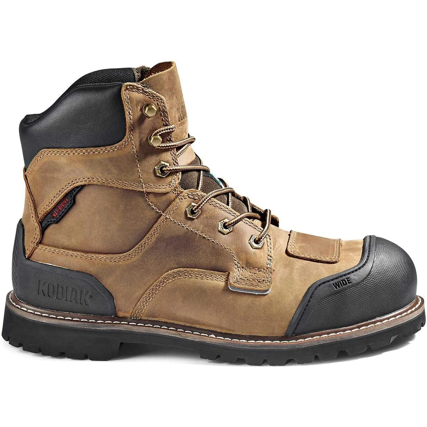 Kodiak Men's Generations Widebody 6" Comp Toe WP Work Boot -Brown- 4TGBBN