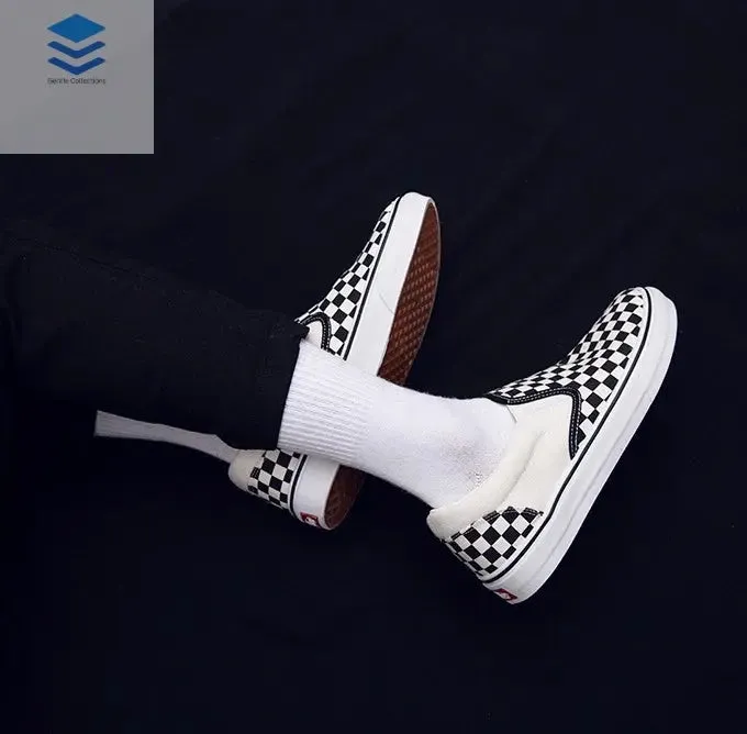 Korean version of casual wild students low to help men's shoes Harajuku ulzzang lattice one pedal men canvas shoes lazy