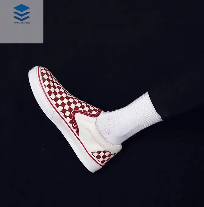 Korean version of casual wild students low to help men's shoes Harajuku ulzzang lattice one pedal men canvas shoes lazy