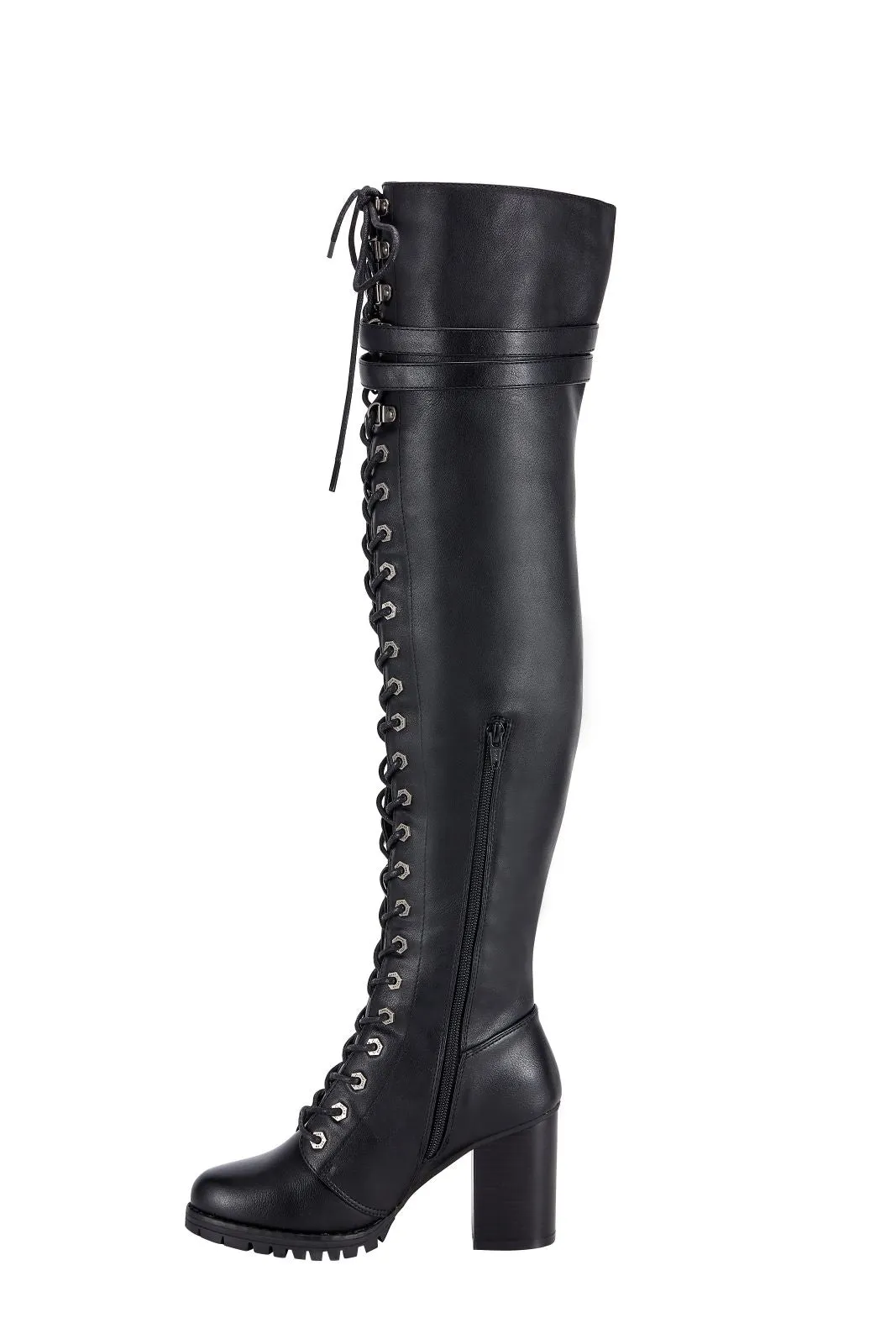 Ladies Knee High Laced Boots By Dream Apparel