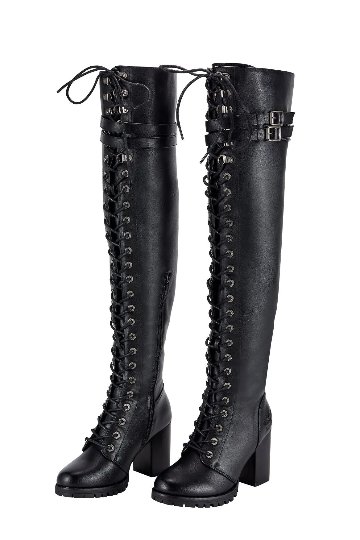 Ladies Knee High Laced Boots By Dream Apparel