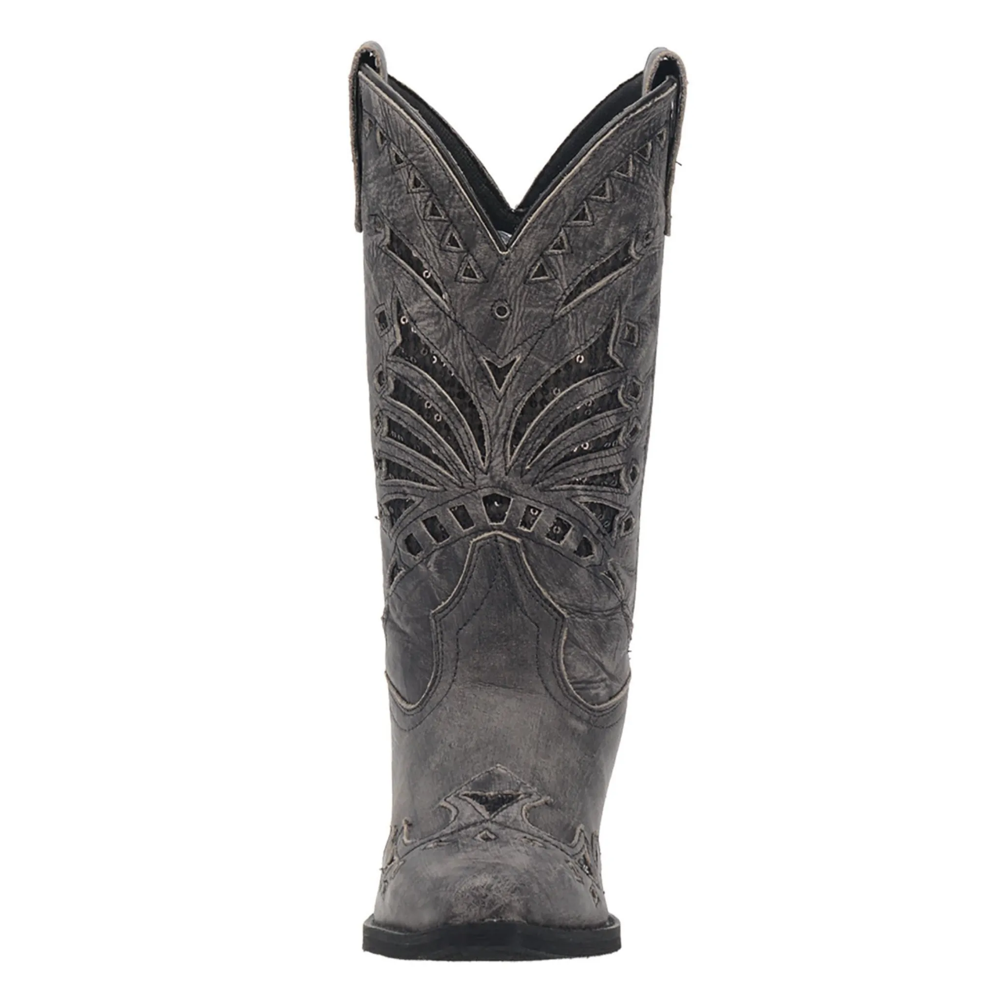 LAREDO WOMEN'S BLACK SEQUIN INLAY WESTERN BOOT- 52120