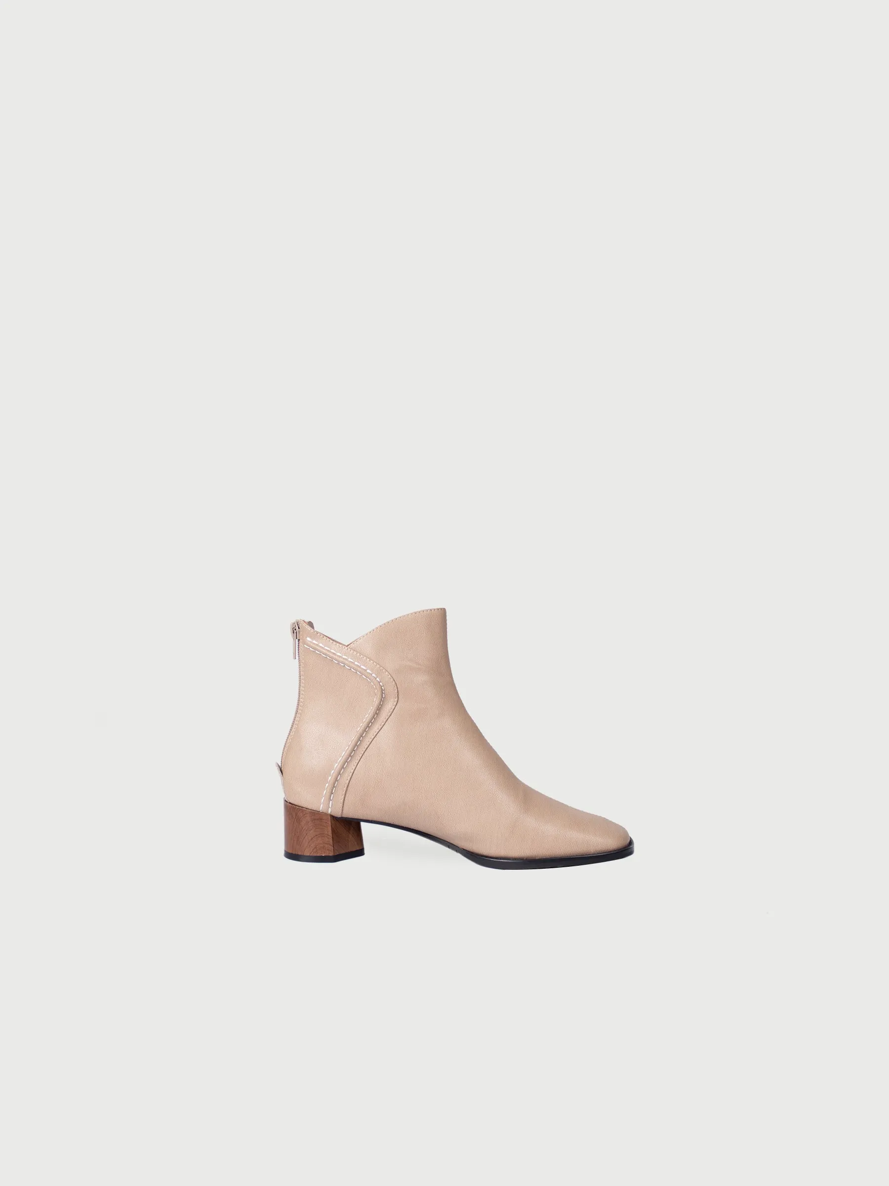 Élodie ♥ Square Toe Stitching Heeled Ankle Boots