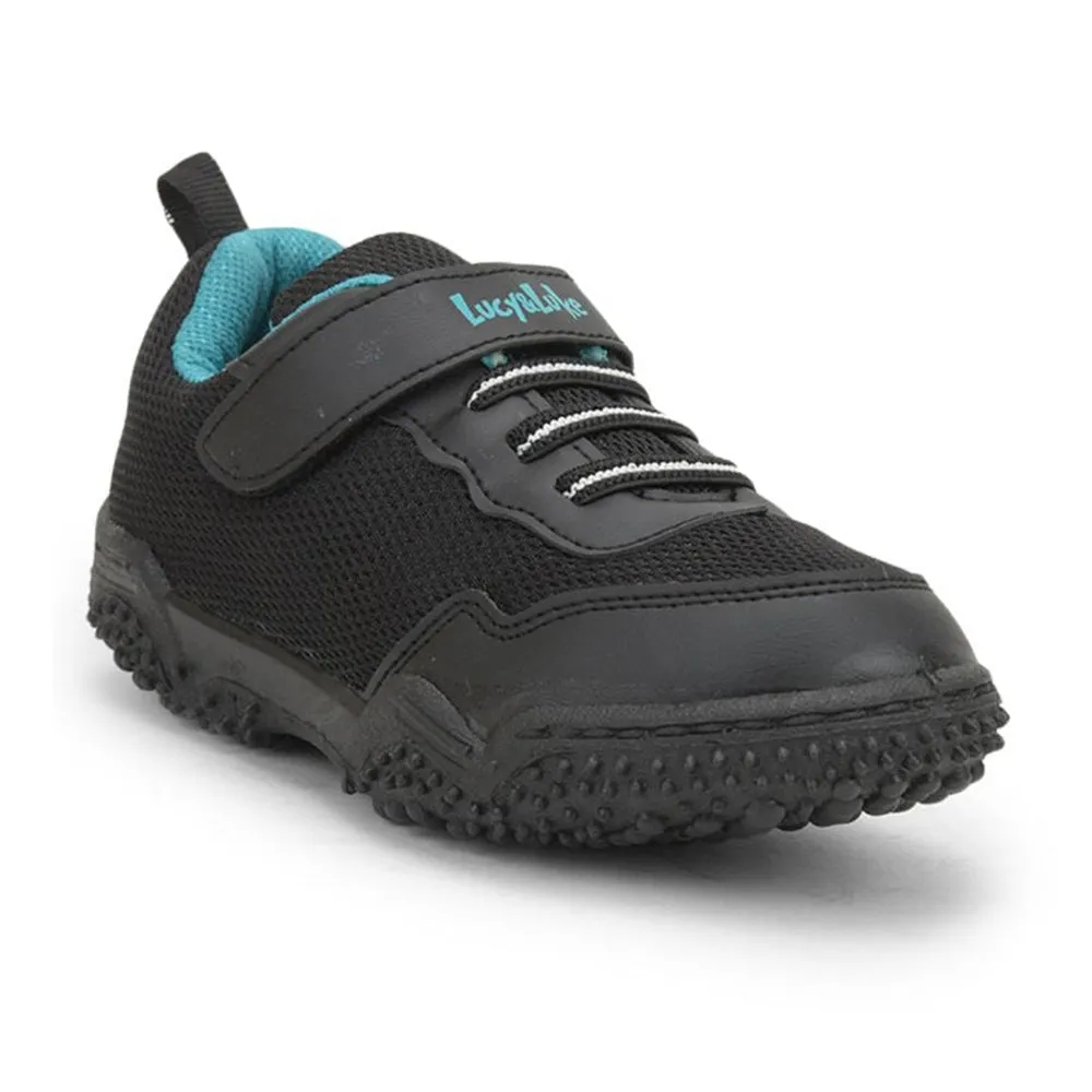 Lucy & Luke (Black) Sports Lacing Shoes For Kids Quick-1 By Liberty