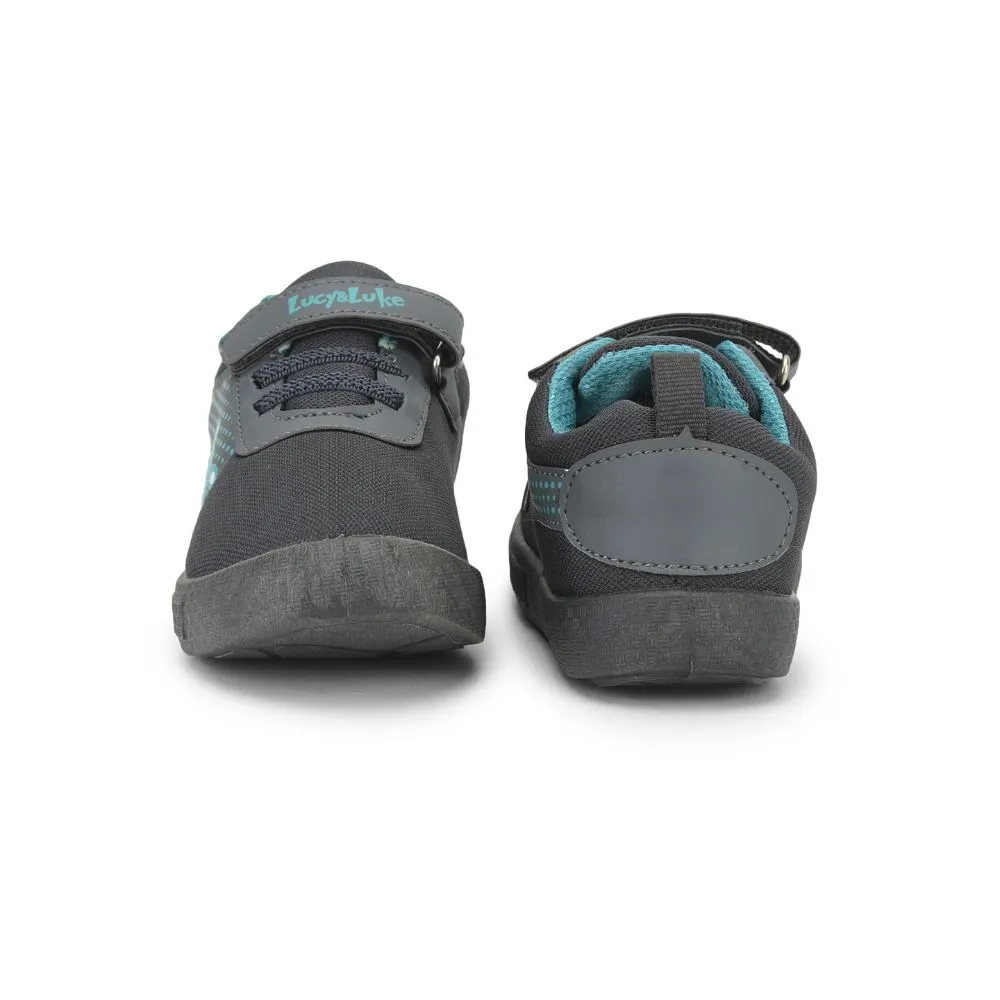 Lucy & Luke (Grey) Casual Non Lacing Shoes For Kids BASTIAN-2E By Liberty