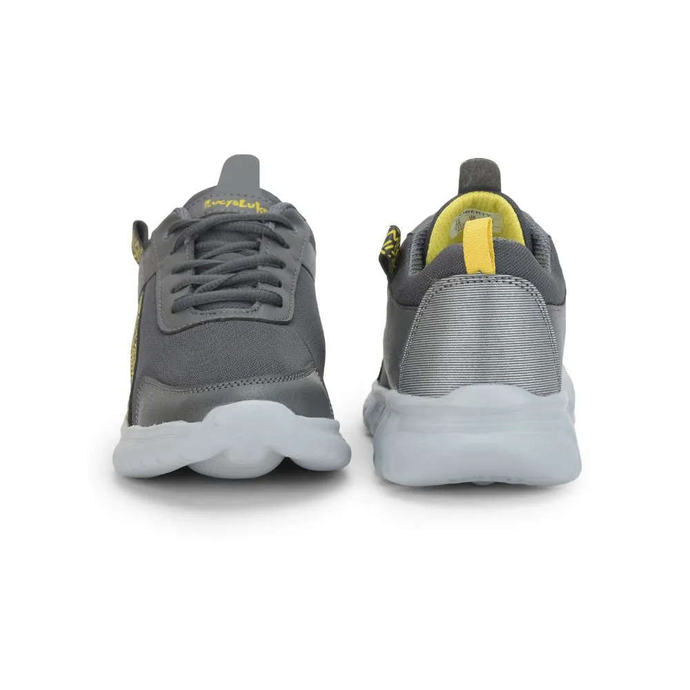 Lucy & Luke (Grey) Sports Lacing Shoes For Kids FELF-EL By Liberty