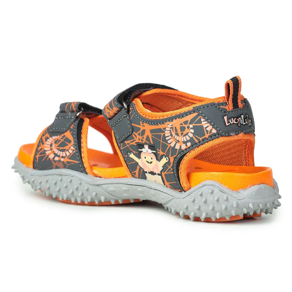 Lucy & Luke (Orange) Casual Sandal For Kids RICO-18 By Liberty