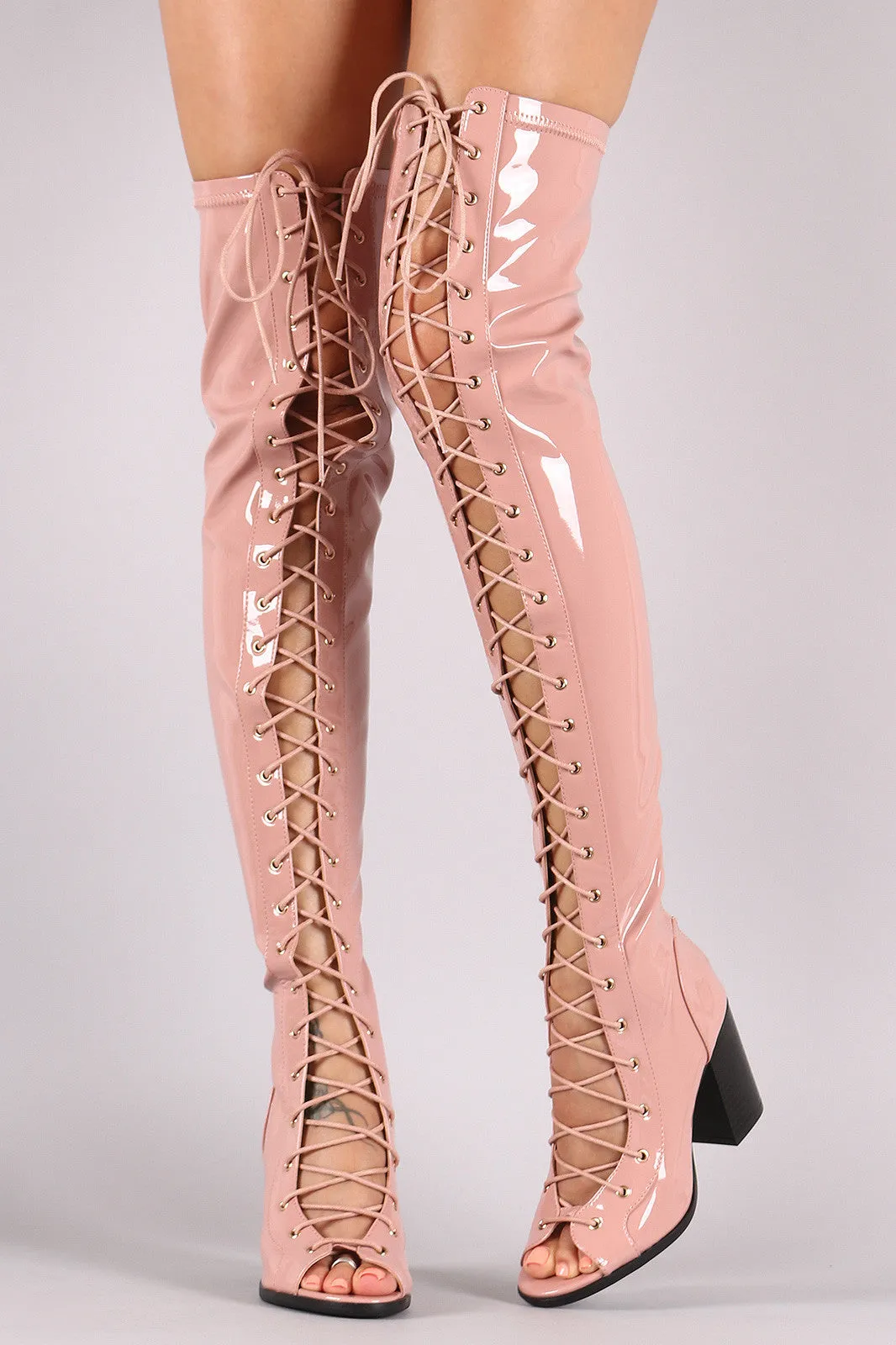 Marsha - Chunky Heeled Over-The-Knee Boots